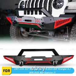 Front Bumper For 2018-2023 Jeep Wrangler JK JL 2019-2023 Gladiator JT withD-Rings