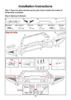 Front Bumper For 2018-2023 Jeep Wrangler JL 07-18 JK 19-23 Gladiator with2D-Rings