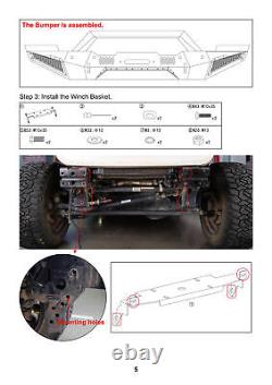 Front Bumper For 2018-2023 Jeep Wrangler JL 07-18 JK 19-23 Gladiator with2D-Rings