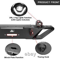 Front Bumper For 2019-2023 Jeep Gladiator JT Wrangler JL JLU with LED Fog Lights