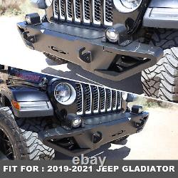 Front Bumper For 2019-2023 Jeep Gladiator JT Wrangler JL JLU with LED Fog Lights