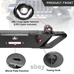 Front Bumper+LED Fog Lights For 2018-2023 Jeep Wrangler JL/19-23 Gladiator JT