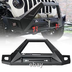 Front Bumper+Rear Bumper For 2007-2018 Jeep Wrangler JK JKU withLED Lights+D-Rings