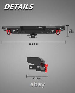 Front Bumper+Rear Bumper For 2007-2018 Jeep Wrangler JK JKU withLED Lights+D-Rings