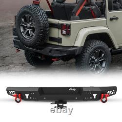 Front Bumper+Rear Bumper For 2007-2018 Jeep Wrangler JK JKU withLED Lights+D-Rings