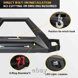 Front Bumper/Rear Bumper For 2018-2024 Jeep Wrangler JL JLU withLED Light Textured