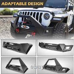 Front Bumper/Rear Bumper For 2018-2024 Jeep Wrangler JL JLU withLED Light Textured