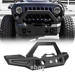 Front Bumper Rear Bumper with D-Rings & Hitch For 2007-2018 Jeep Wrangler JK