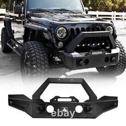 Front Bumper Rear Bumper with D-Rings & Hitch For 2007-2018 Jeep Wrangler JK