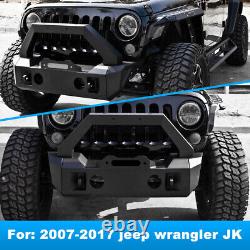 Front Bumper Rear Bumper with D-Rings & Hitch For 2007-2018 Jeep Wrangler JK