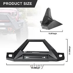 Front Bumper Steel For 2007-2018 Jeep Wrangler JK JKU JT withLED Light Winch Plate