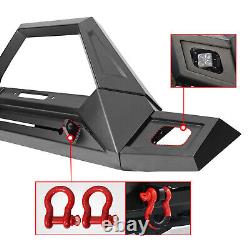 Front Bumper Steel For 2007-2018 Jeep Wrangler JK JKU JT withLED Light Winch Plate