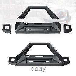 Front Bumper Steel For 2007-2018 Jeep Wrangler JK JKU JT withLED Light Winch Plate