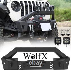 Front Bumper WithLED Lights For 07-18 Jeep Wrangler JK 18-23 JL 19-23 Gladiator JT