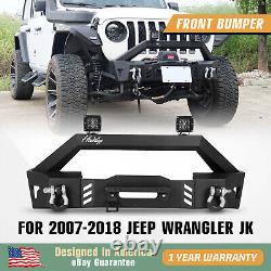 Front Bumper WithPod lights & D-Ring Shackles For 2007-18 Jeep Wrangler JK 2024 JL