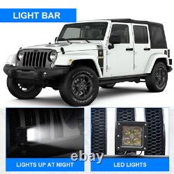 Front Bumper With LED Lights+Winch Plate For 2007-2023 Jeep Wrangler JK/JL/JT