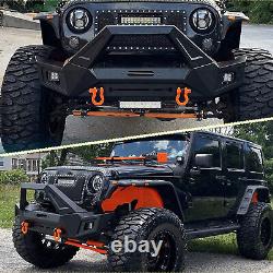 Front Bumper for 08-17 Jeep Wrangler JK JKU Offroad with LED Lights Winch Plate