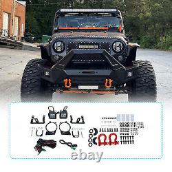 Front Bumper for 08-17 Jeep Wrangler JK JKU Offroad with LED Lights Winch Plate