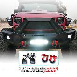 Front Bumper for 08-17 Jeep Wrangler JK JKU Offroad with LED Lights Winch Plate