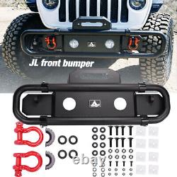 Front Bumper for 18-22 Jeep Wrangler JL JLU Gladiator JT Round Tube Extend Steel