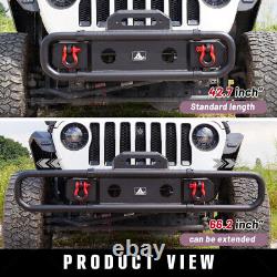 Front Bumper for 18-22 Jeep Wrangler JL JLU Winch Plate Round Tube Design Extend