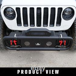 Front Bumper for 18-22 Jeep Wrangler JL JLU Winch Plate Round Tube Design Extend