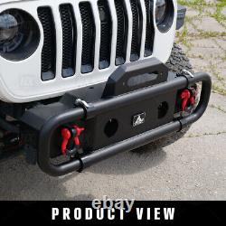 Front Bumper for 18-22 Jeep Wrangler JL JLU Winch Plate Round Tube Design Extend