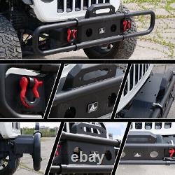 Front Bumper for 18-22 Jeep Wrangler JL JLU Winch Plate Round Tube Design Extend