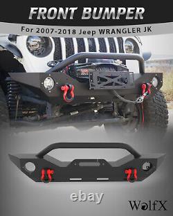 Front Bumper for 18-23 Jeep Wrangler JL/19-23 Jeep Gladiator JT/07-18 JK+D-Rings