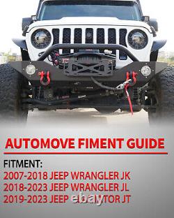 Front Bumper for 18-23 Jeep Wrangler JL/19-23 Jeep Gladiator JT/07-18 JK+D-Rings