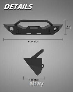 Front Bumper for 18-23 Jeep Wrangler JL/19-23 Jeep Gladiator JT/07-18 JK+D-Rings