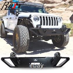 Front Bumper for 19-22 Jeep Gladiator JT Wrangler JL JLU with LED Fog Lights