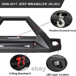 Front Bumper for 2007-2018 Jeep Wrangler JK JKU JT withLED Lights Winch Plate