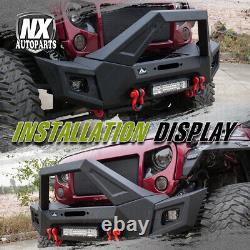 Front Bumper for 2007-2018 Jeep Wrangler JK JKU JT withLED Lights Winch Plate