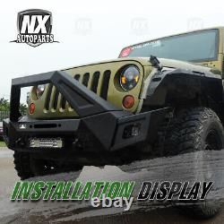 Front Bumper for 2007-2018 Jeep Wrangler JK JKU JT withLED Lights Winch Plate