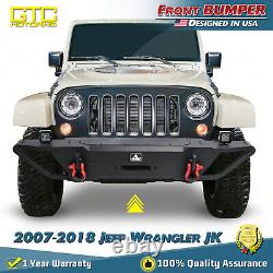 Front Bumper for 2007-2018 Jeep Wrangler JK with LED Lights Trapezoidal Style