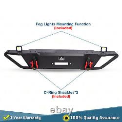 Front Bumper for 2007-2018 Jeep Wrangler JK with LED Lights Trapezoidal Style