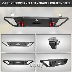 Front Bumper for 2007-2022 Jeep Wrangler JK/JKU with LED Lights Winch Plate Steel