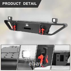 Front Bumper for 2007-2022 Jeep Wrangler JK/JKU with LED Lights Winch Plate Steel