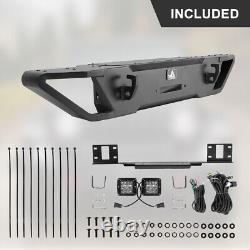 Front Bumper for 2007-2022 Jeep Wrangler JK/JKU with LED Lights Winch Plate Steel