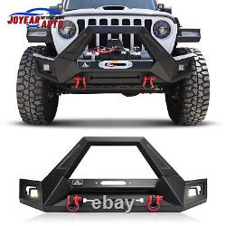 Front Bumper for 2018-2022 Jeep Wrangler JL JLU Texture Winch Plate LED Lights