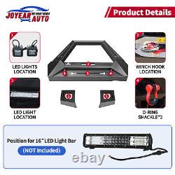 Front Bumper for 2018-2022 Jeep Wrangler JL JLU Texture Winch Plate LED Lights