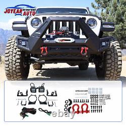 Front Bumper for 2018-2022 Jeep Wrangler JL JLU Texture Winch Plate LED Lights