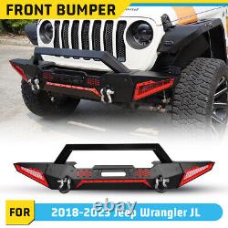 Front Bumper for 2018-2023 Jeep Wrangler JL JLU 2019-2023 Gladiator JT withD-Rings