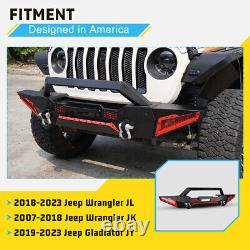 Front Bumper for 2018-2023 Jeep Wrangler JL JLU 2019-2023 Gladiator JT withD-Rings