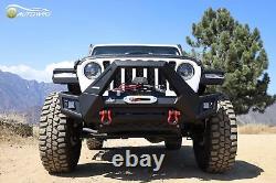 Front Bumper for 2018-2023 Jeep Wrangler JL JLU Adaptable Stubby with LED Lights