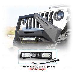 Front Bumper for 2018-2023 Jeep Wrangler JL JLU Adaptable Stubby with LED Lights