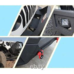 Front Bumper for 2018-2023 Jeep Wrangler JL JLU Adaptable Stubby with LED Lights