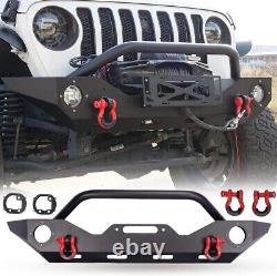 Front Bumper for Jeep 2018-2024 Wrangler JL/JLU Unlimited Hole & D-Rings & Winch