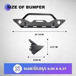 Front Bumper for Jeep 2018-2024 Wrangler JL/JLU Unlimited Hole & D-Rings & Winch